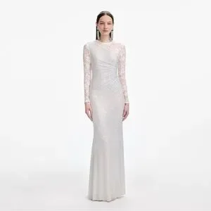 chinese dress ladies Self Portrait Lace Rhinestone Gown Size XS main image 1